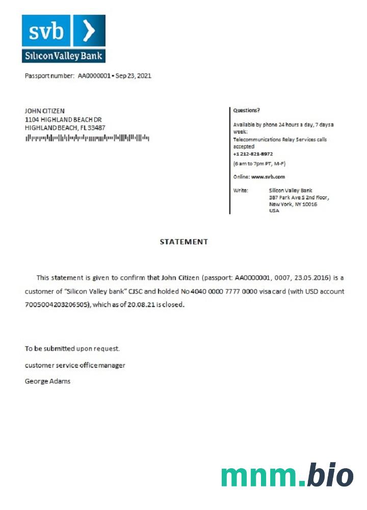 Przykład zamknięcia banku w Dolinie Krzemowej w USA w formatach Word i PDF